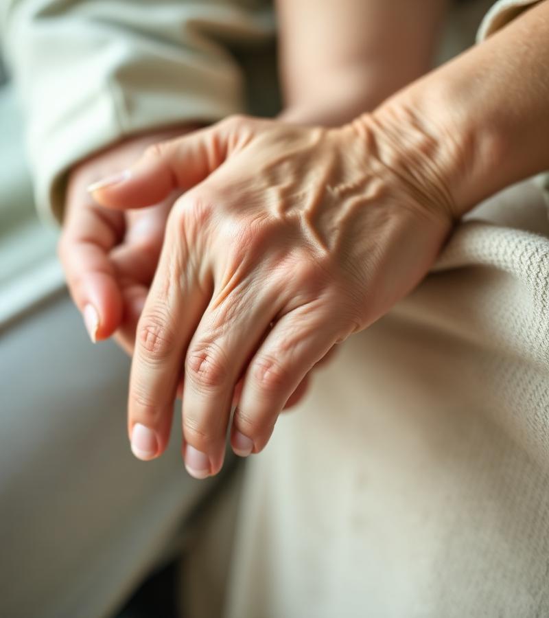 Hands holding gently